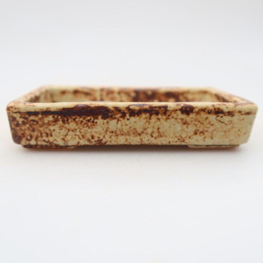 Ciotola per bonsai in ceramica 10 x 7 x 2 cm, colore beige