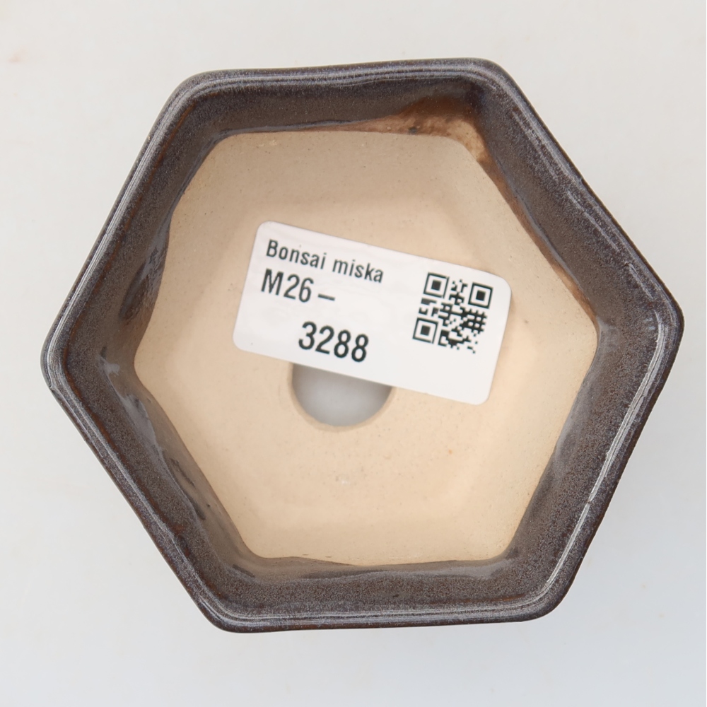 Vaso per bonsai in ceramica 8 x 7 x 4 cm, colore grigio