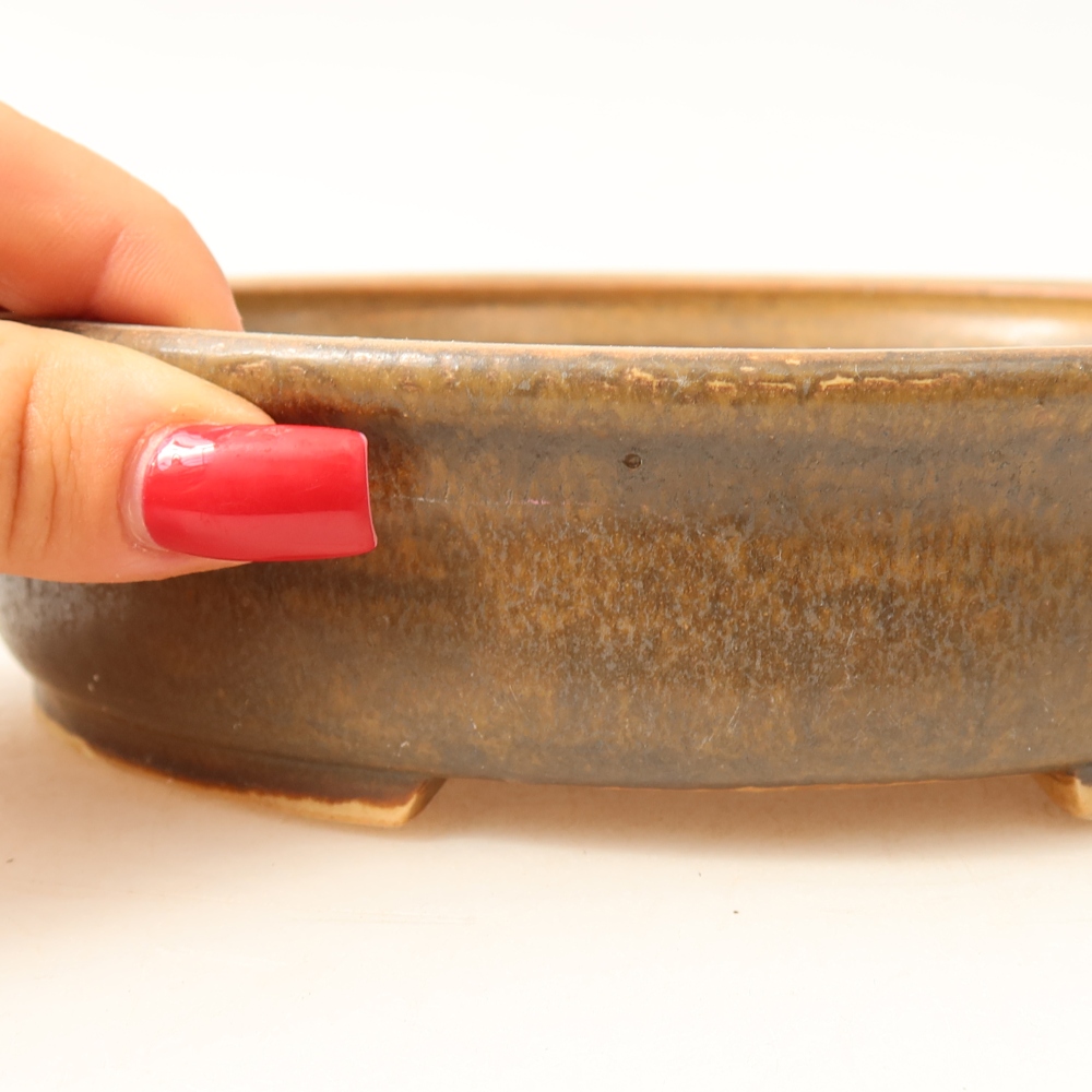 Ciotola per bonsai in ceramica 17,5 x 16 x 4,5 cm, marrone
