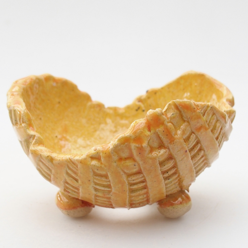 Conchiglia in ceramica 9 x 8 x 6 cm , giallo